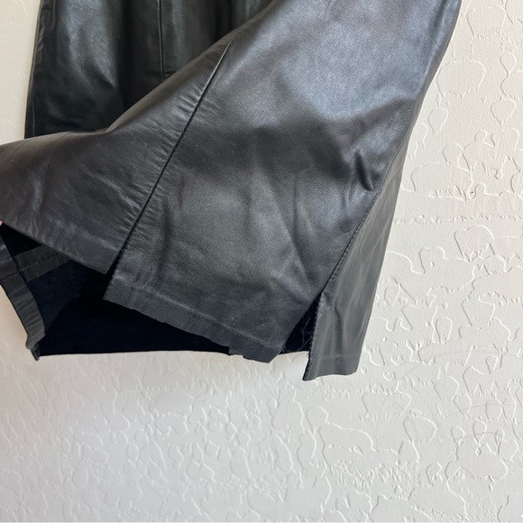 Vintage Black Leather Skirt - Picture 6 of 7